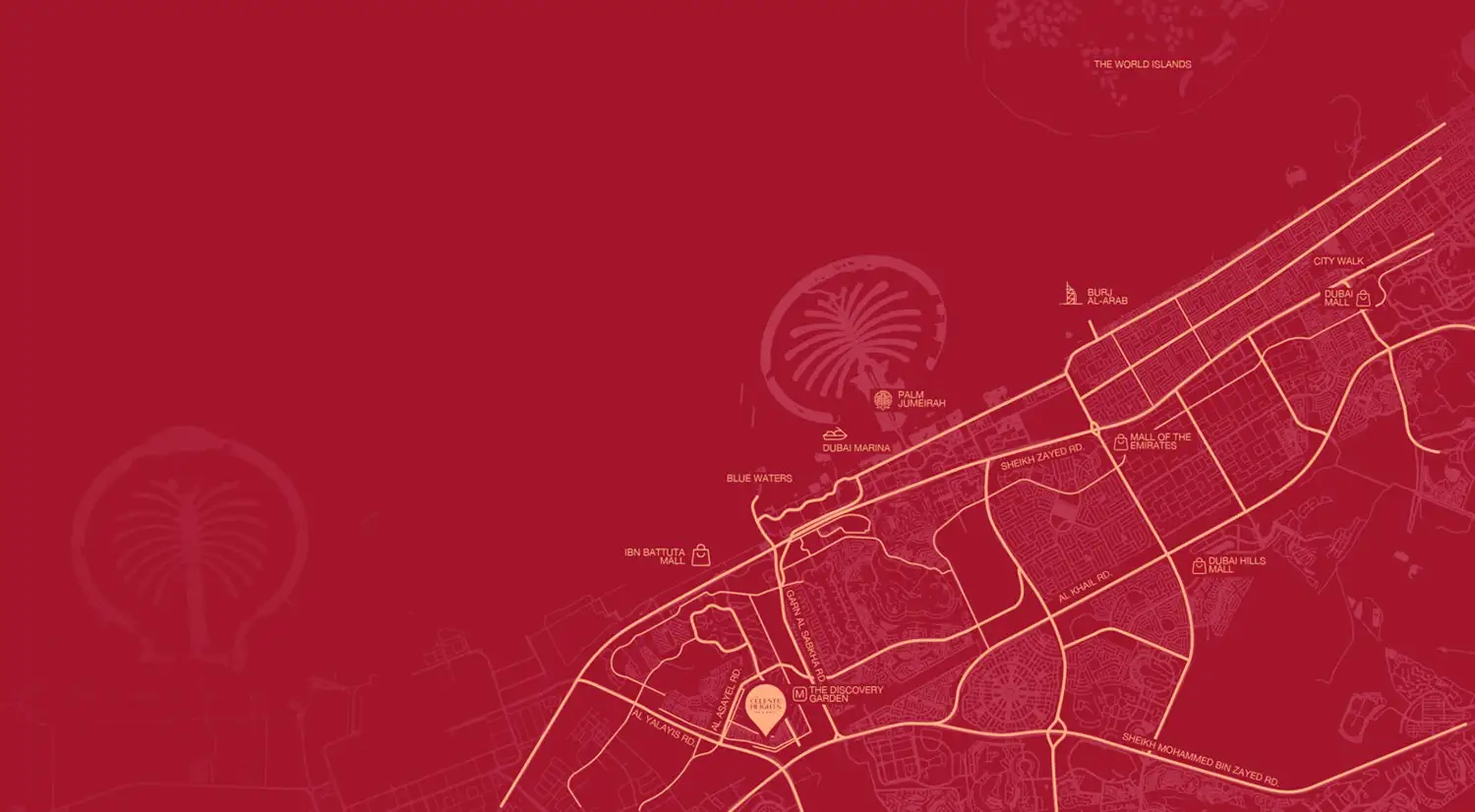 Damac Islands Dubai Location Map