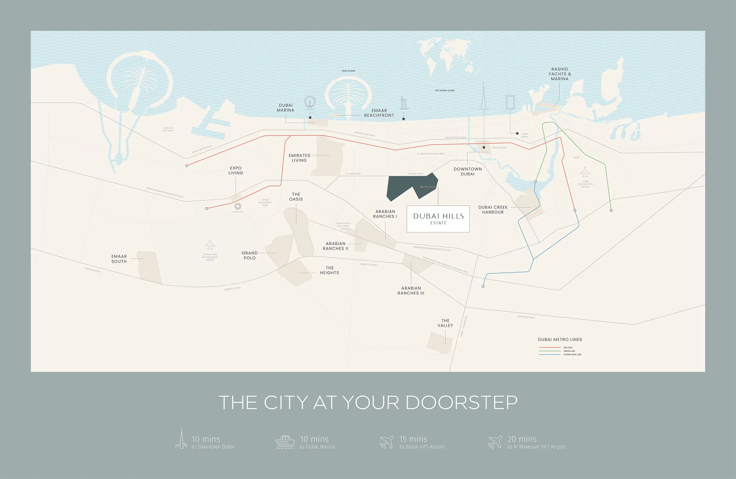 Damac Islands Dubai Location Map