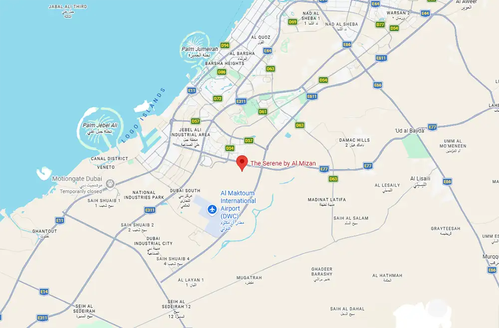 Damac Islands Dubai Location Map