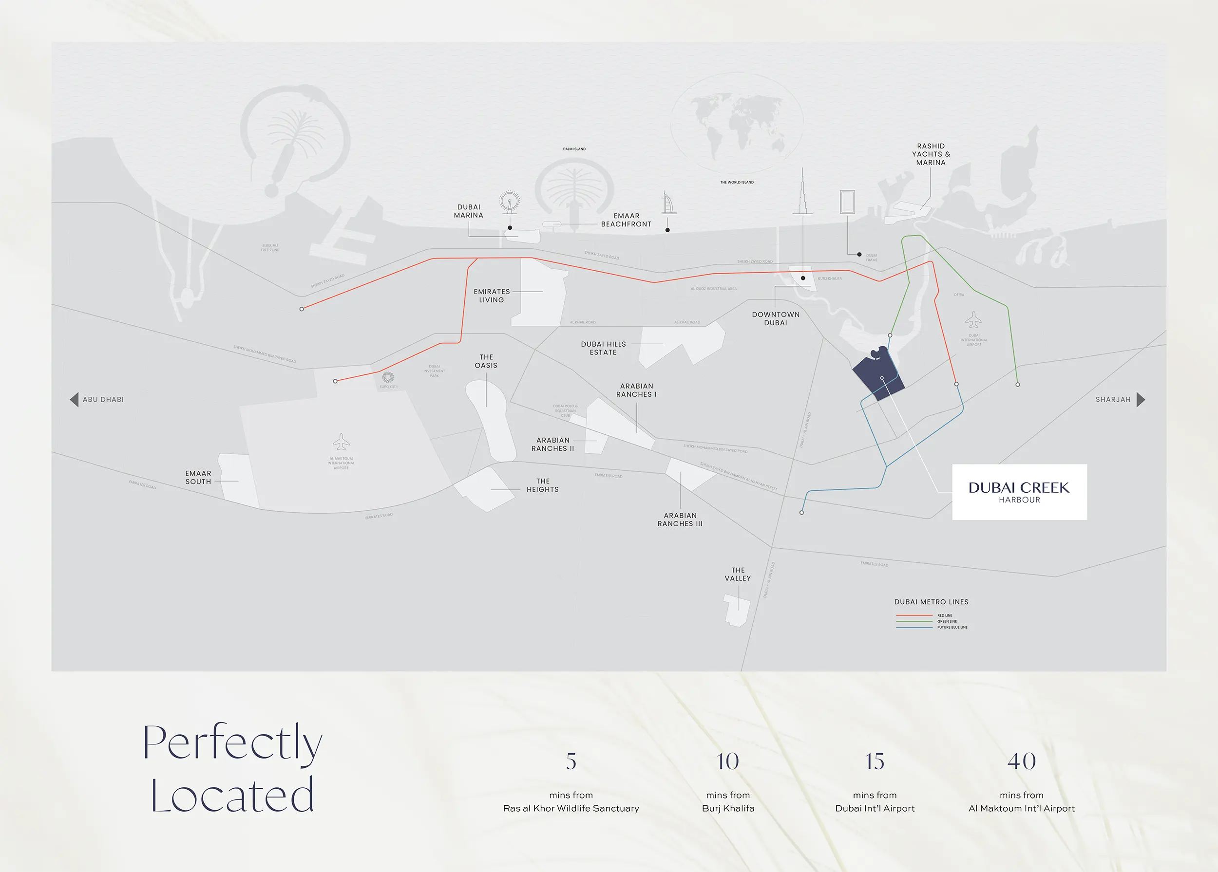 Damac Islands Dubai Location Map