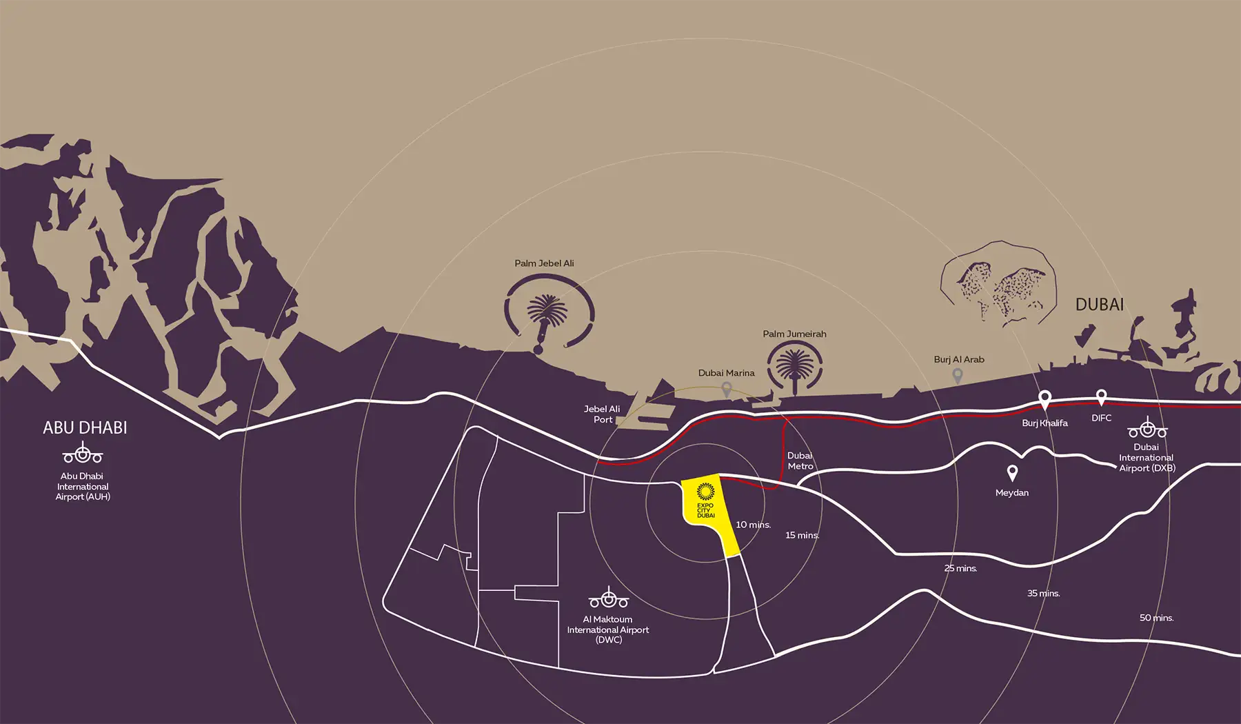Damac Islands Dubai Location Map