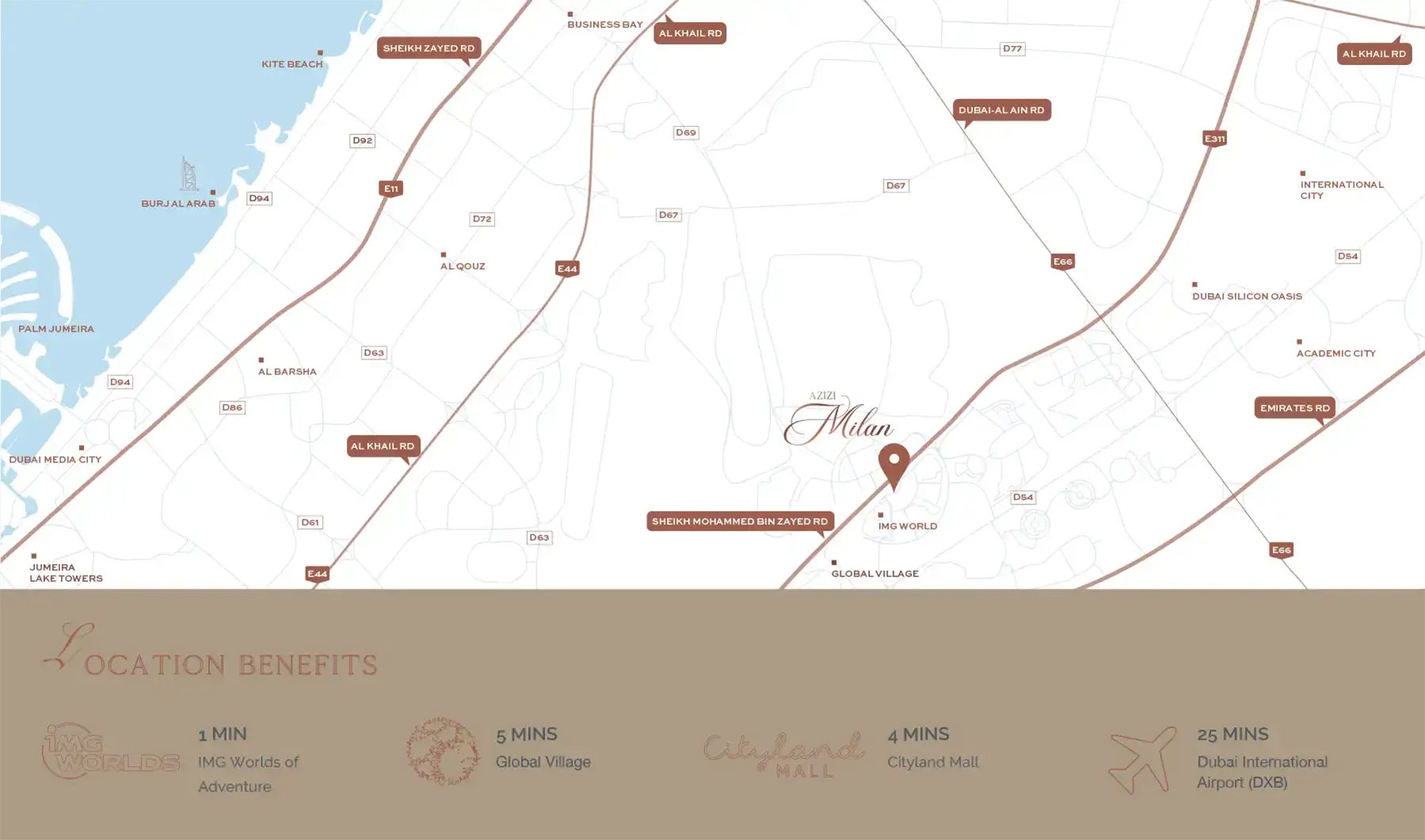 Damac Islands Dubai Location Map