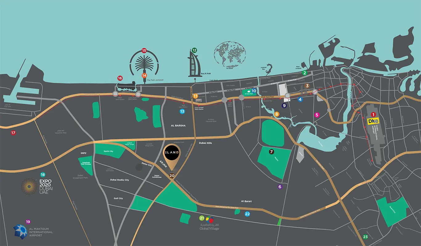 Damac Islands Dubai Location Map