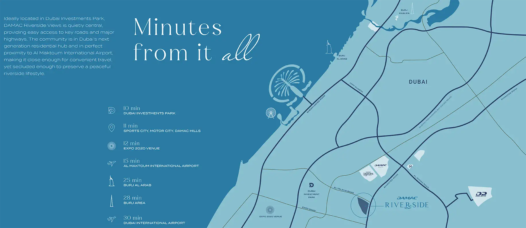 Damac Islands Dubai Location Map