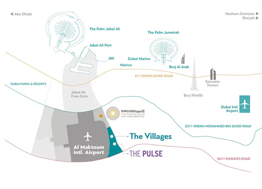 Damac Islands Dubai Location Map