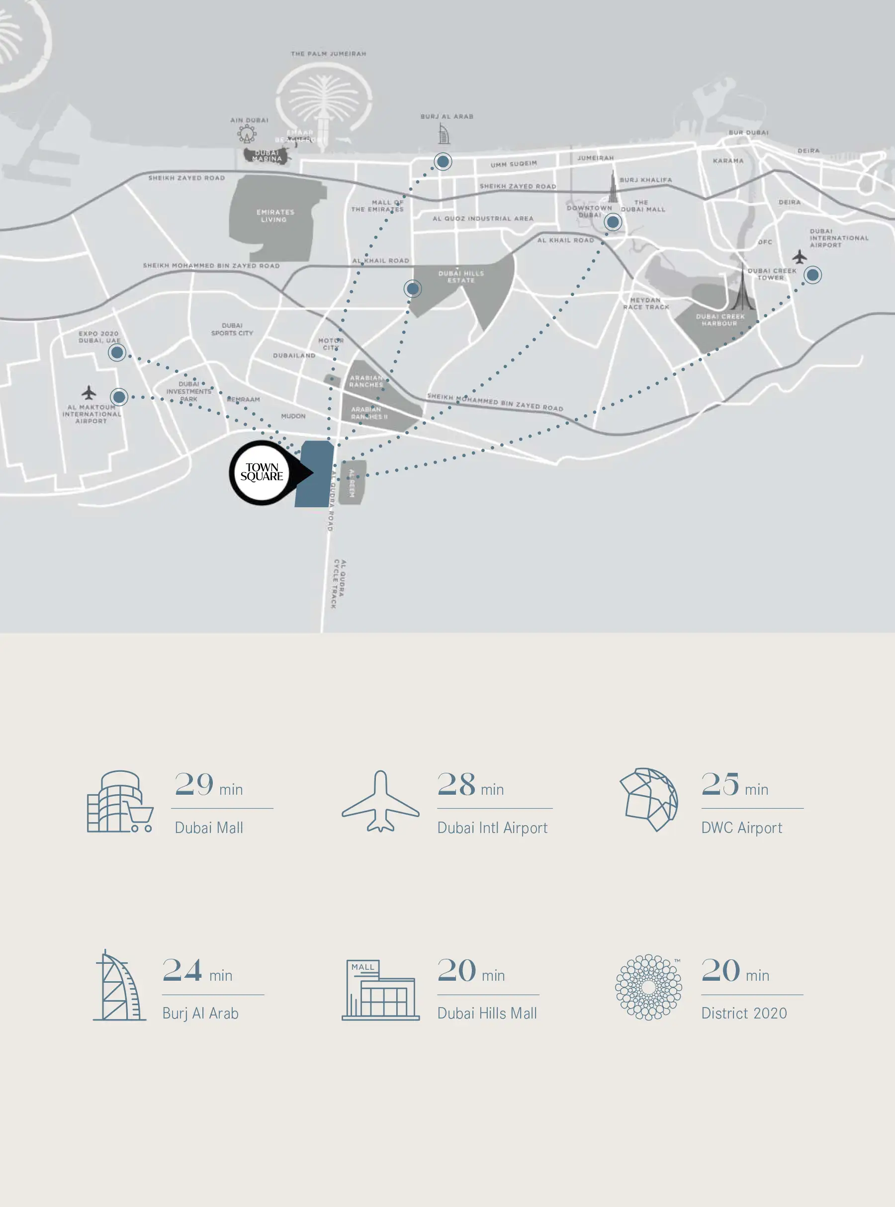Damac Islands Dubai Location Map