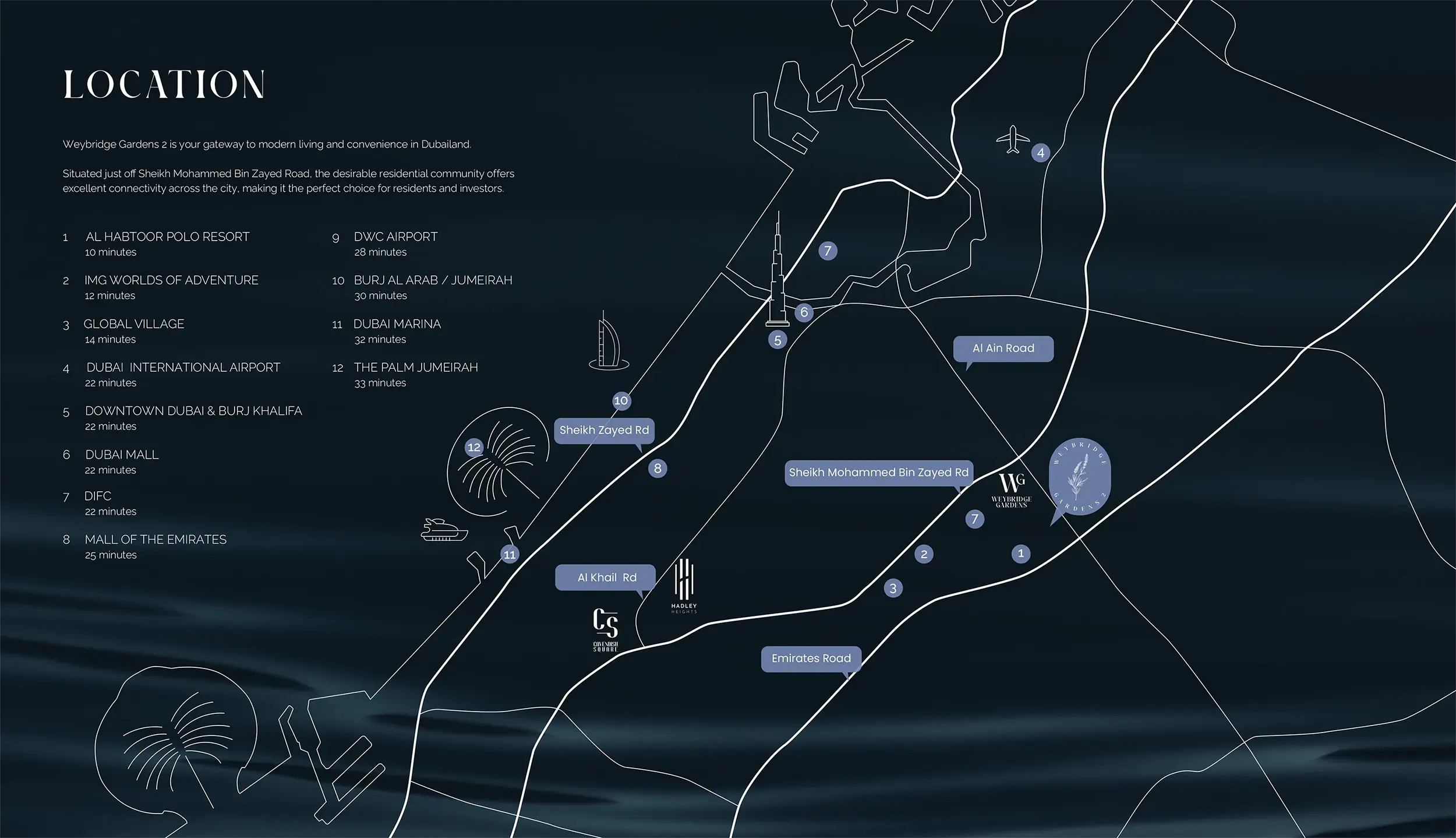Damac Islands Dubai Location Map