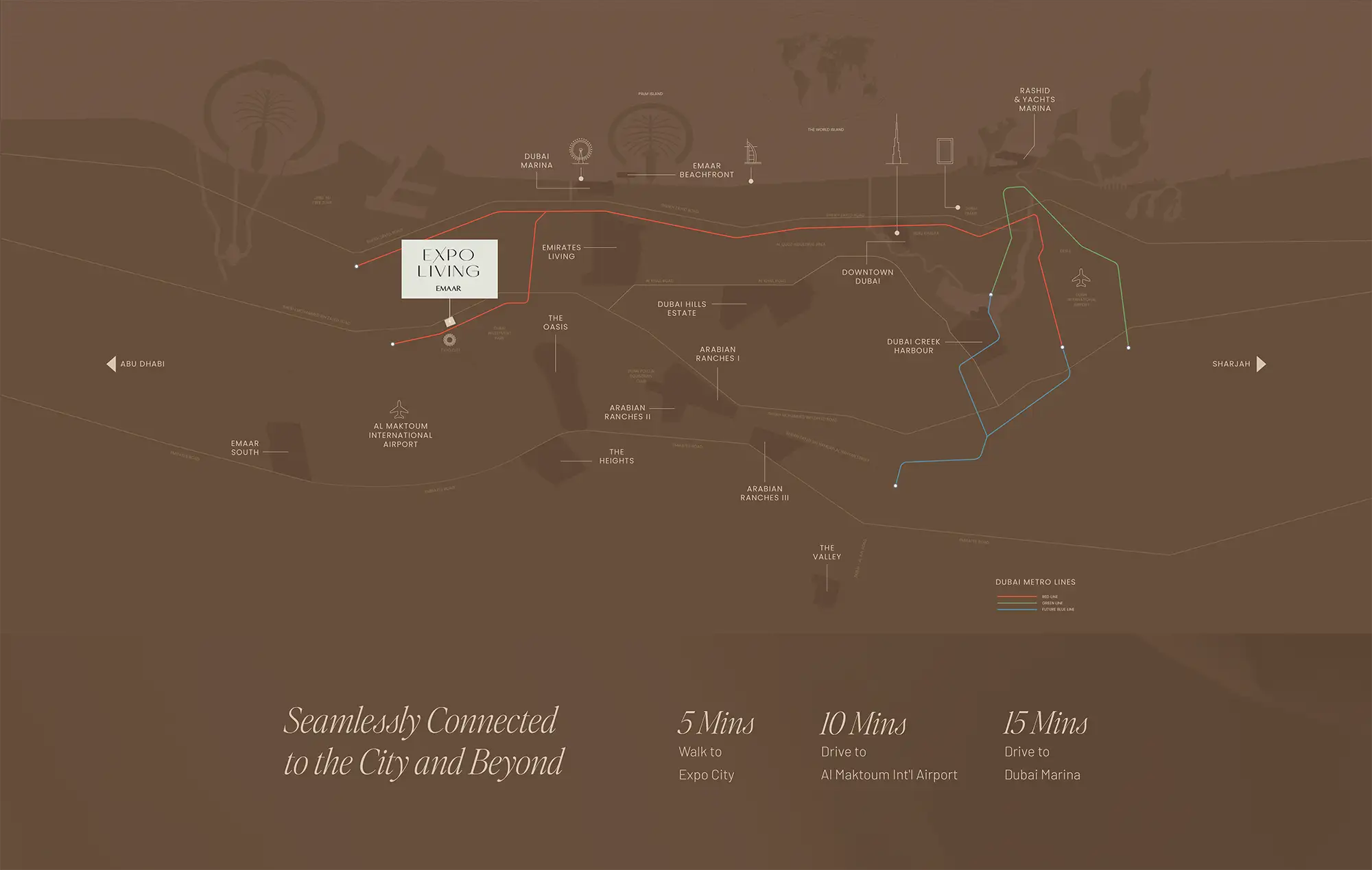 Damac Islands Dubai Location Map