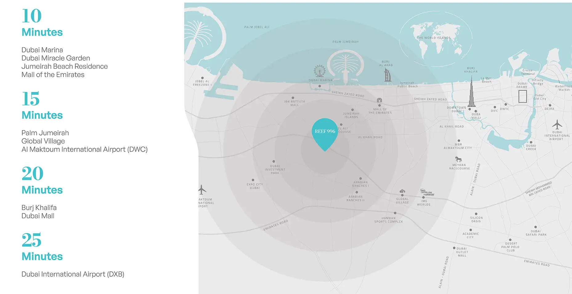 Damac Islands Dubai Location Map