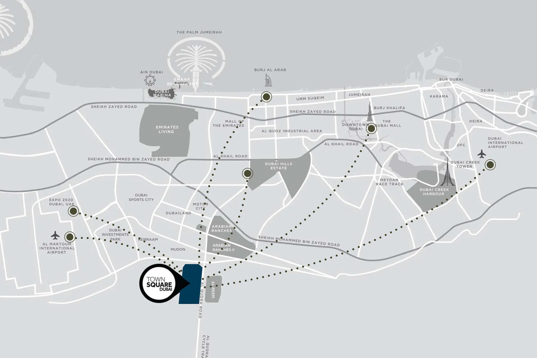 Damac Islands Dubai Location Map