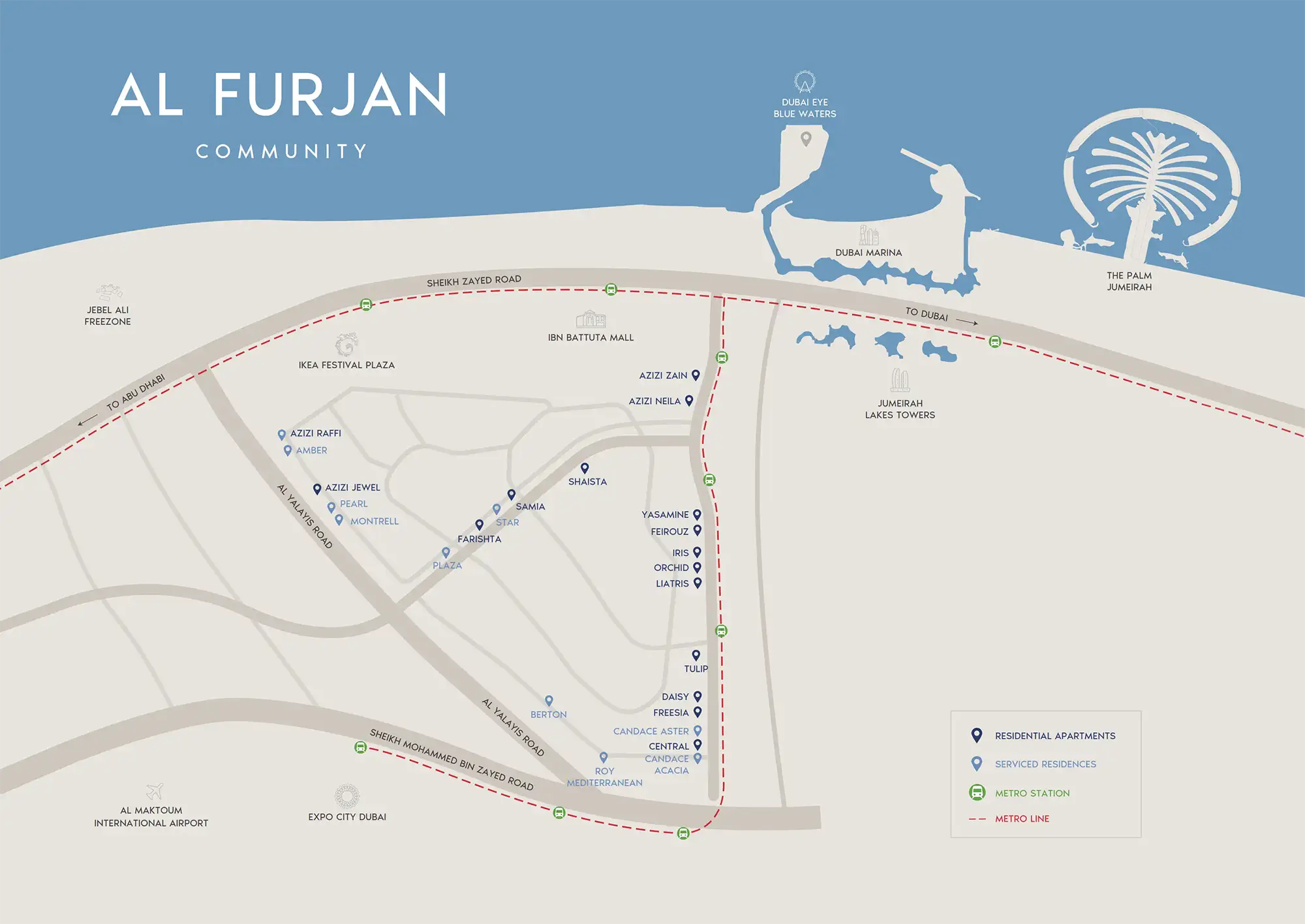 Damac Islands Dubai Location Map