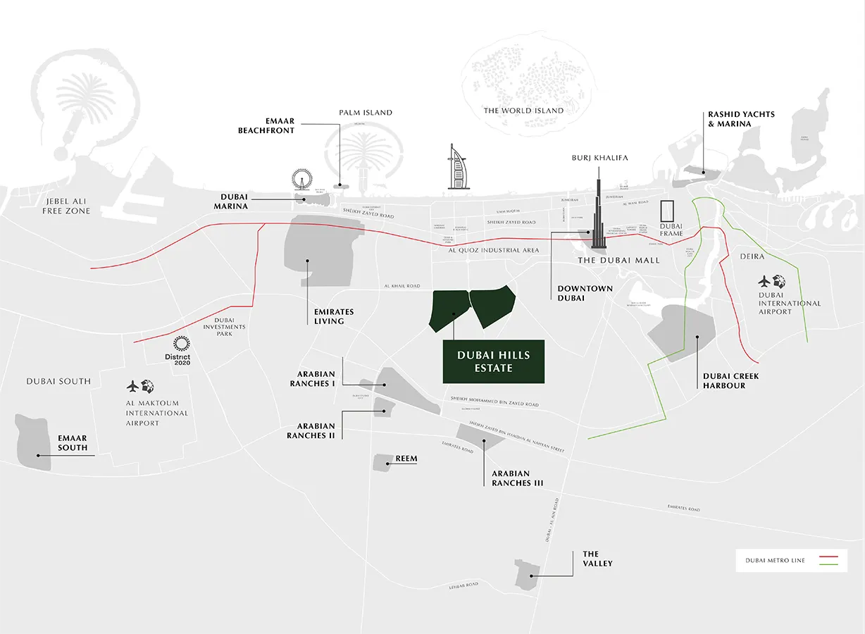 Damac Islands Dubai Location Map