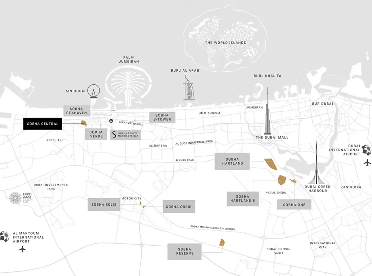 Damac Islands Dubai Location Map