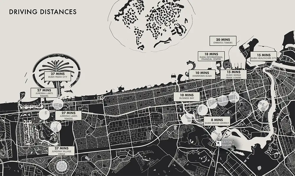 Damac Islands Dubai Location Map