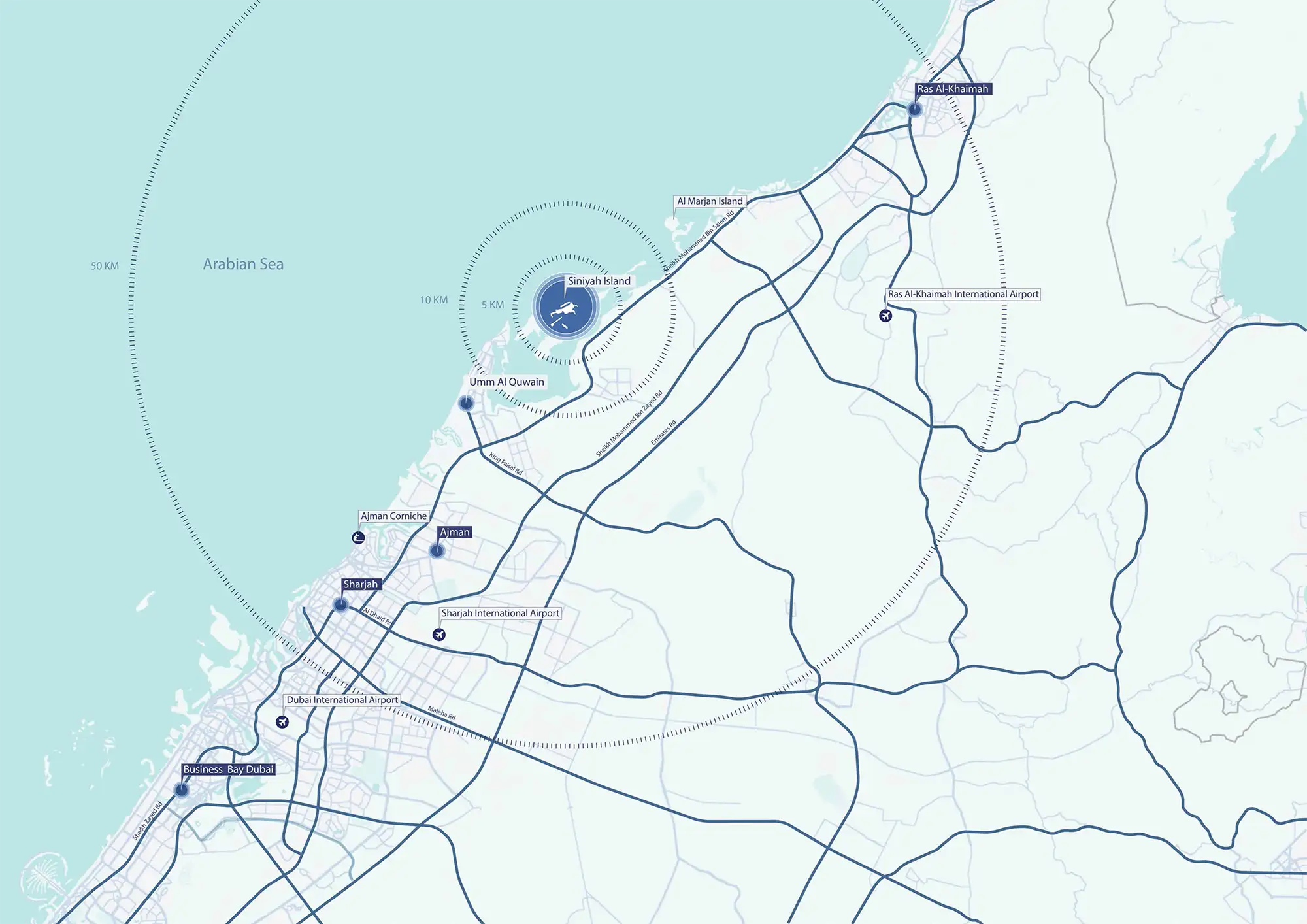 Damac Islands Dubai Location Map