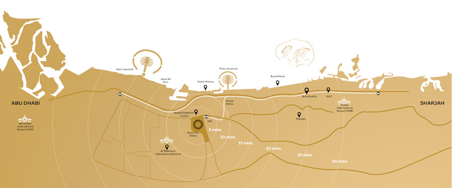Damac Islands Dubai Location Map