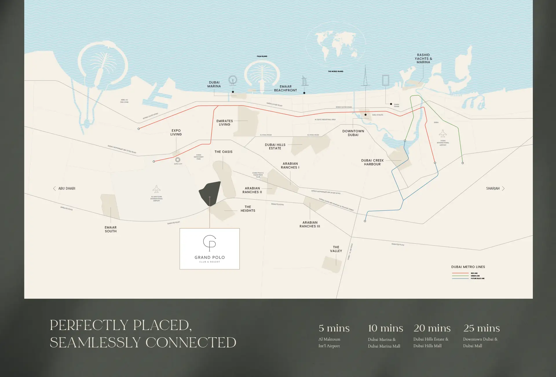 Damac Islands Dubai Location Map