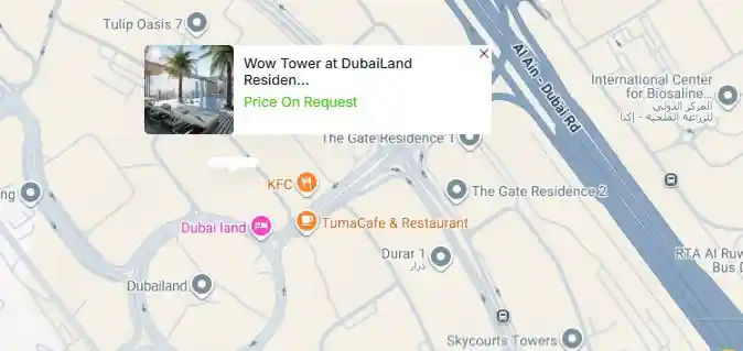 Damac Islands Dubai Location Map