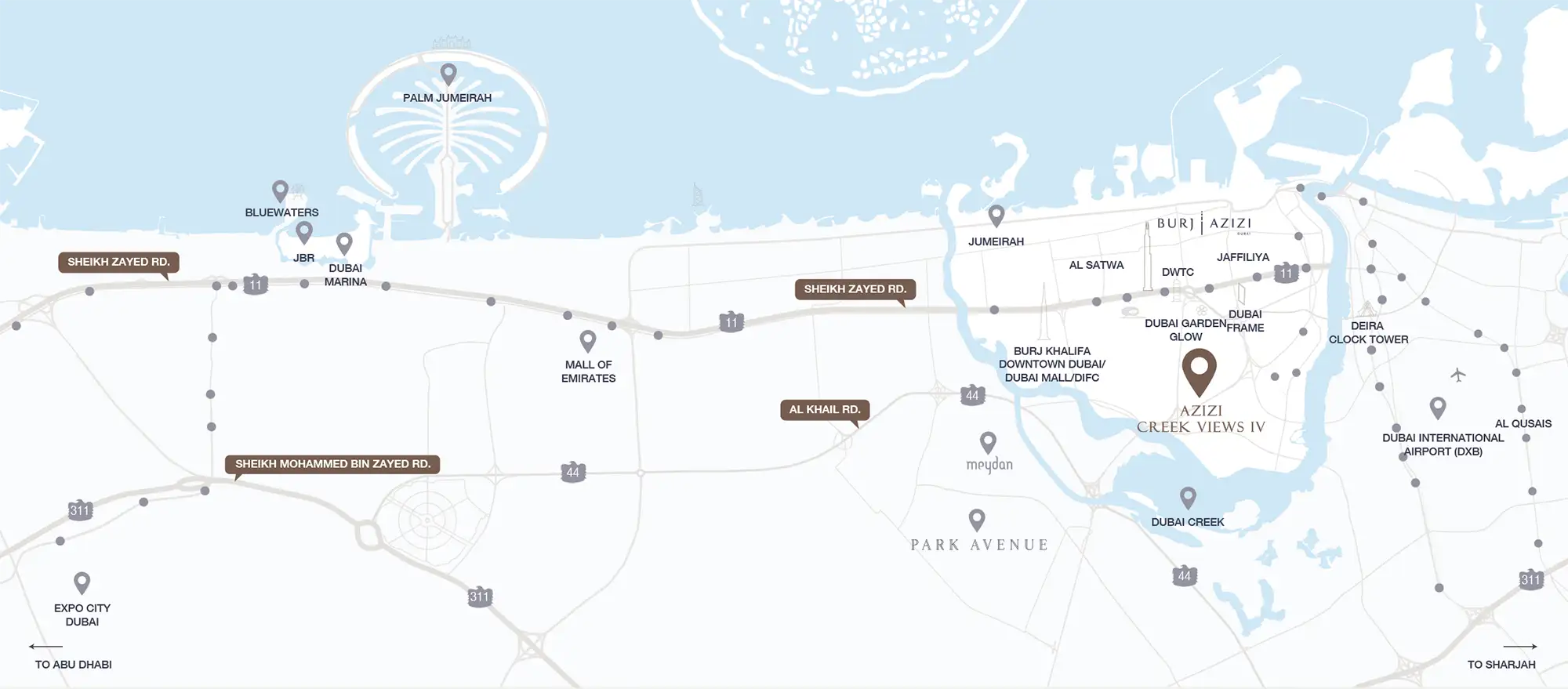 Damac Islands Dubai Location Map
