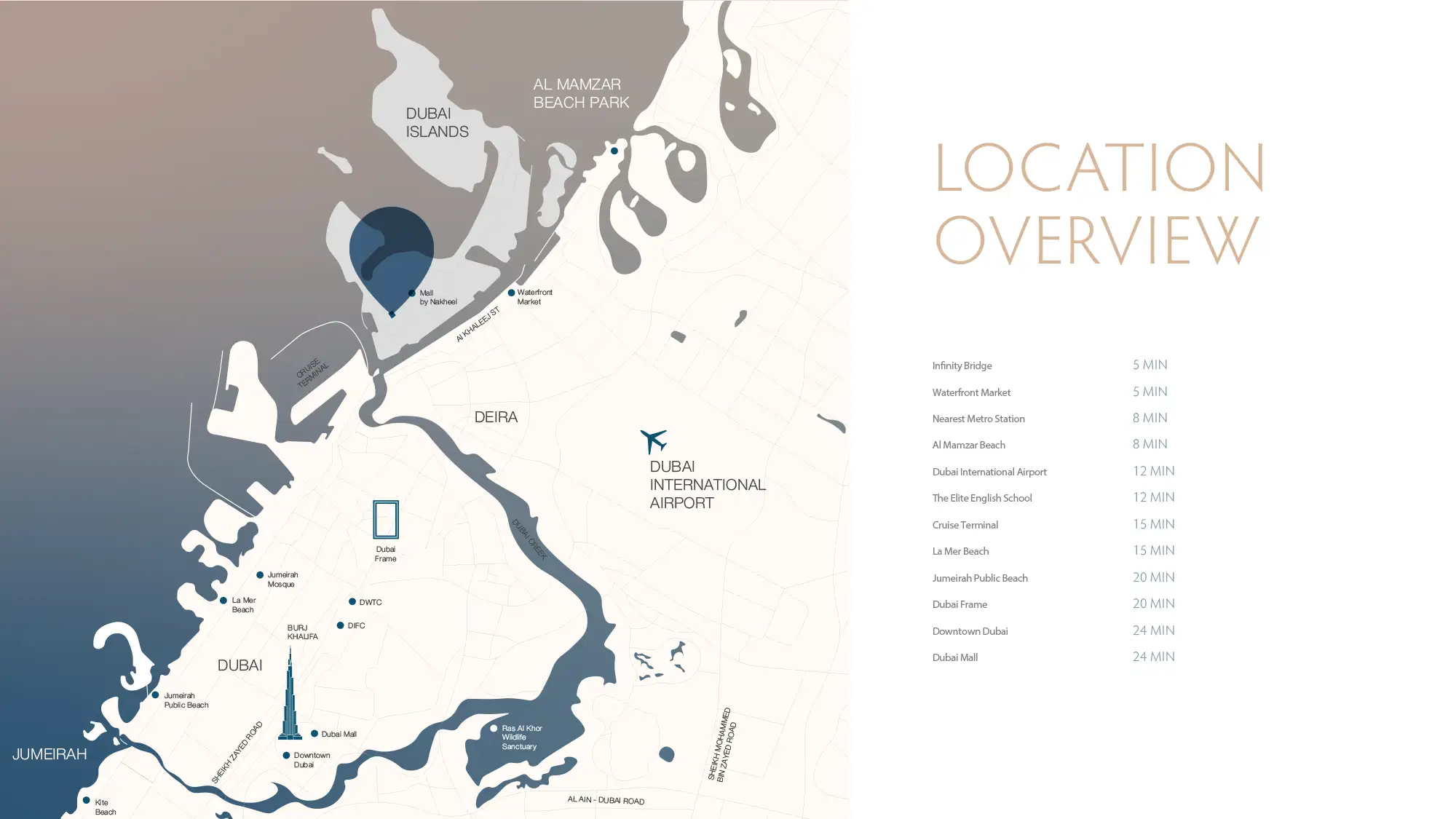 Damac Islands Dubai Location Map
