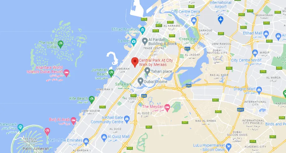 Damac Islands Dubai Location Map