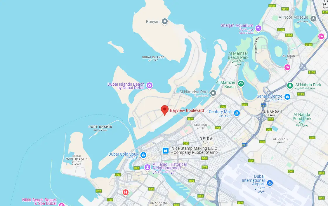 Damac Islands Dubai Location Map