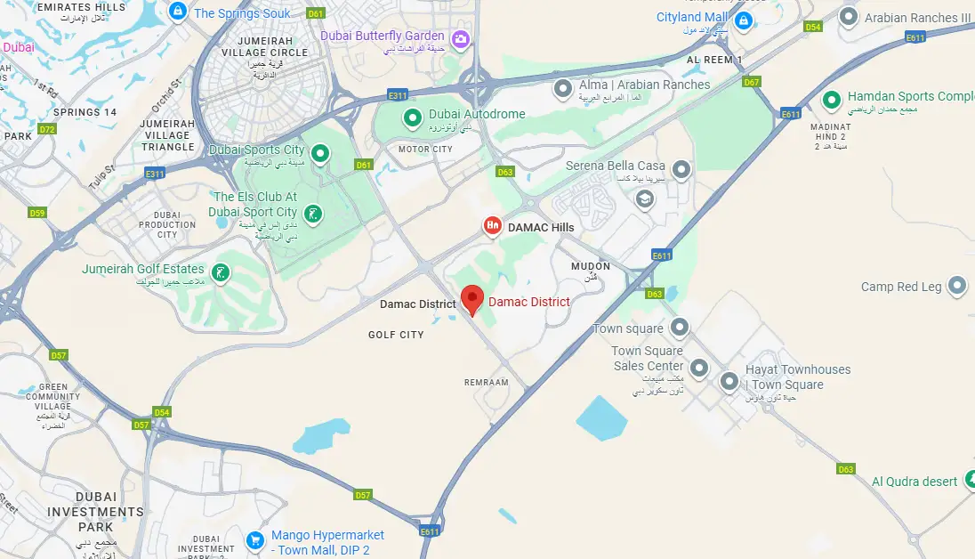 Damac Islands Dubai Location Map