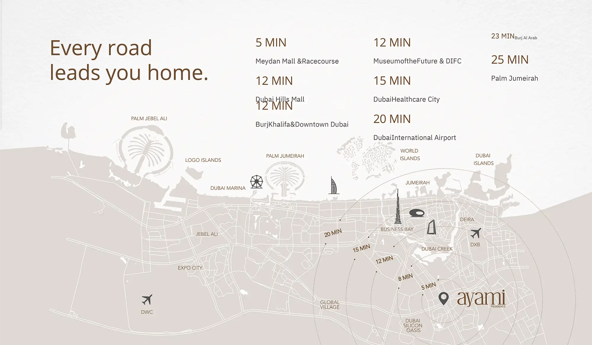 Damac Islands Dubai Location Map