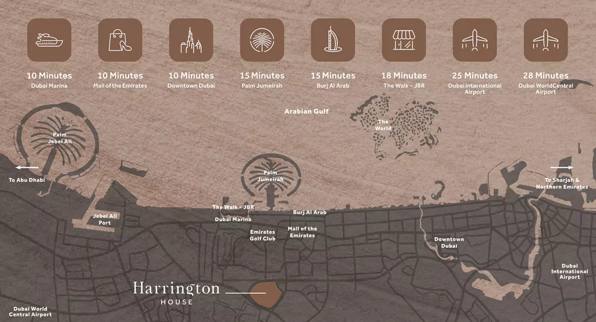 Damac Islands Dubai Location Map
