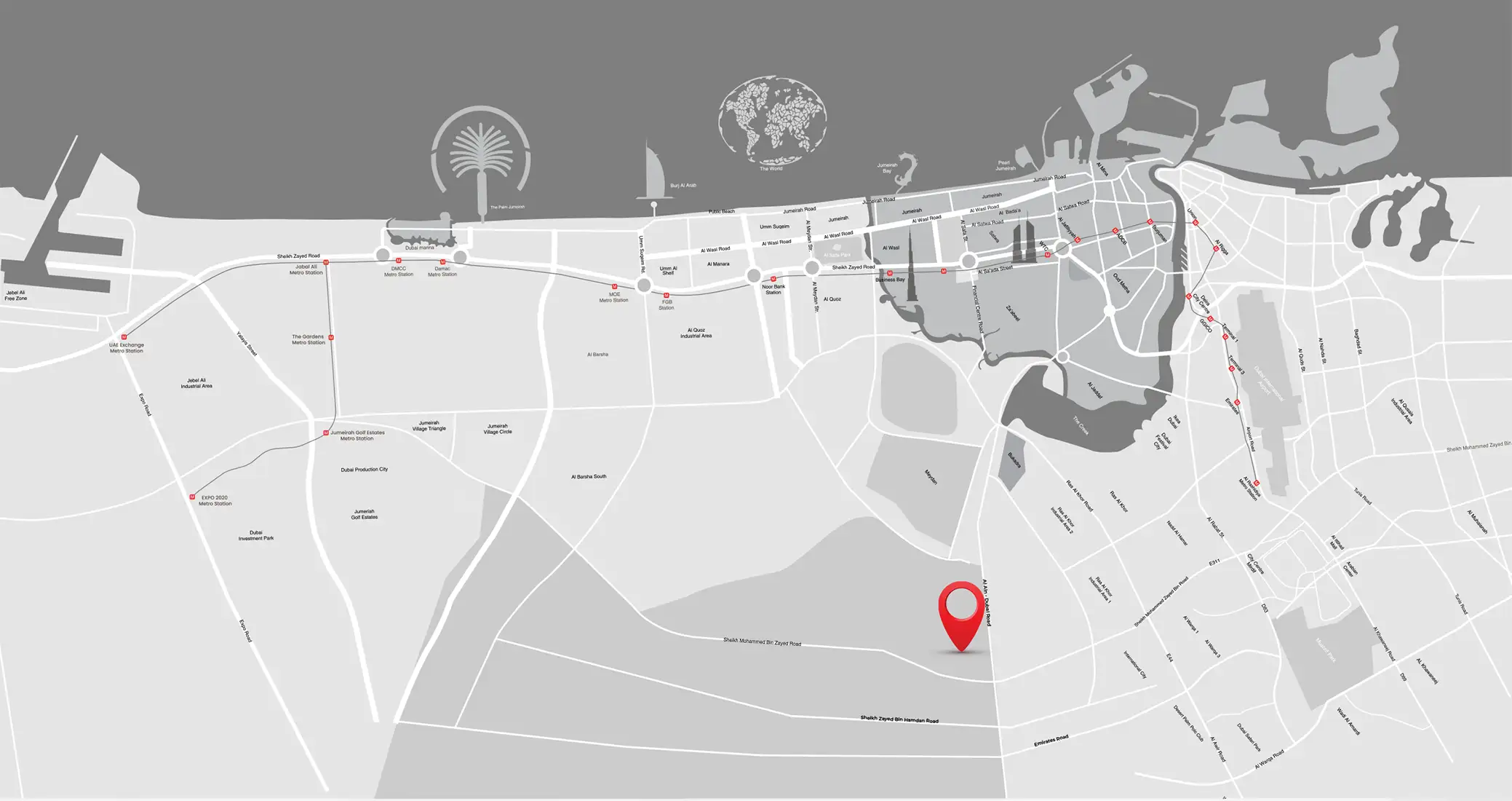 Damac Islands Dubai Location Map