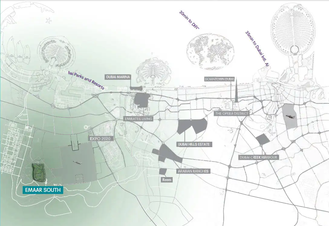 Damac Islands Dubai Location Map