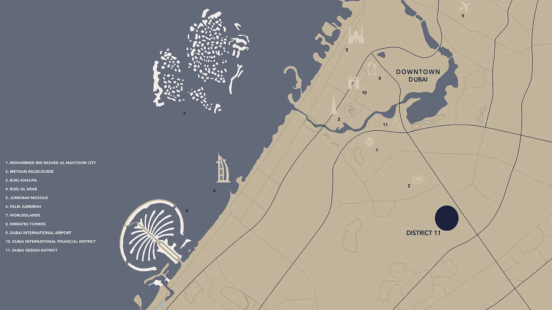 Damac Islands Dubai Location Map