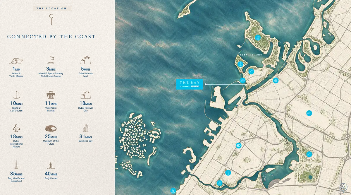 Damac Islands Dubai Location Map