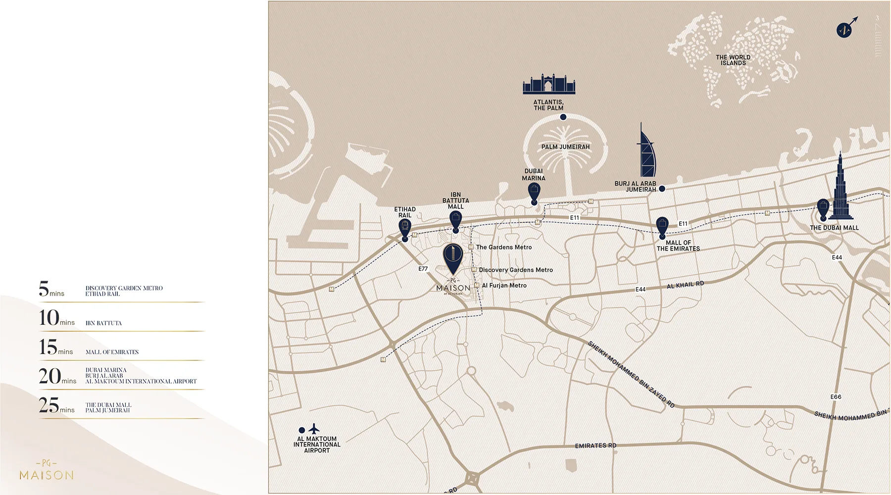 Damac Islands Dubai Location Map