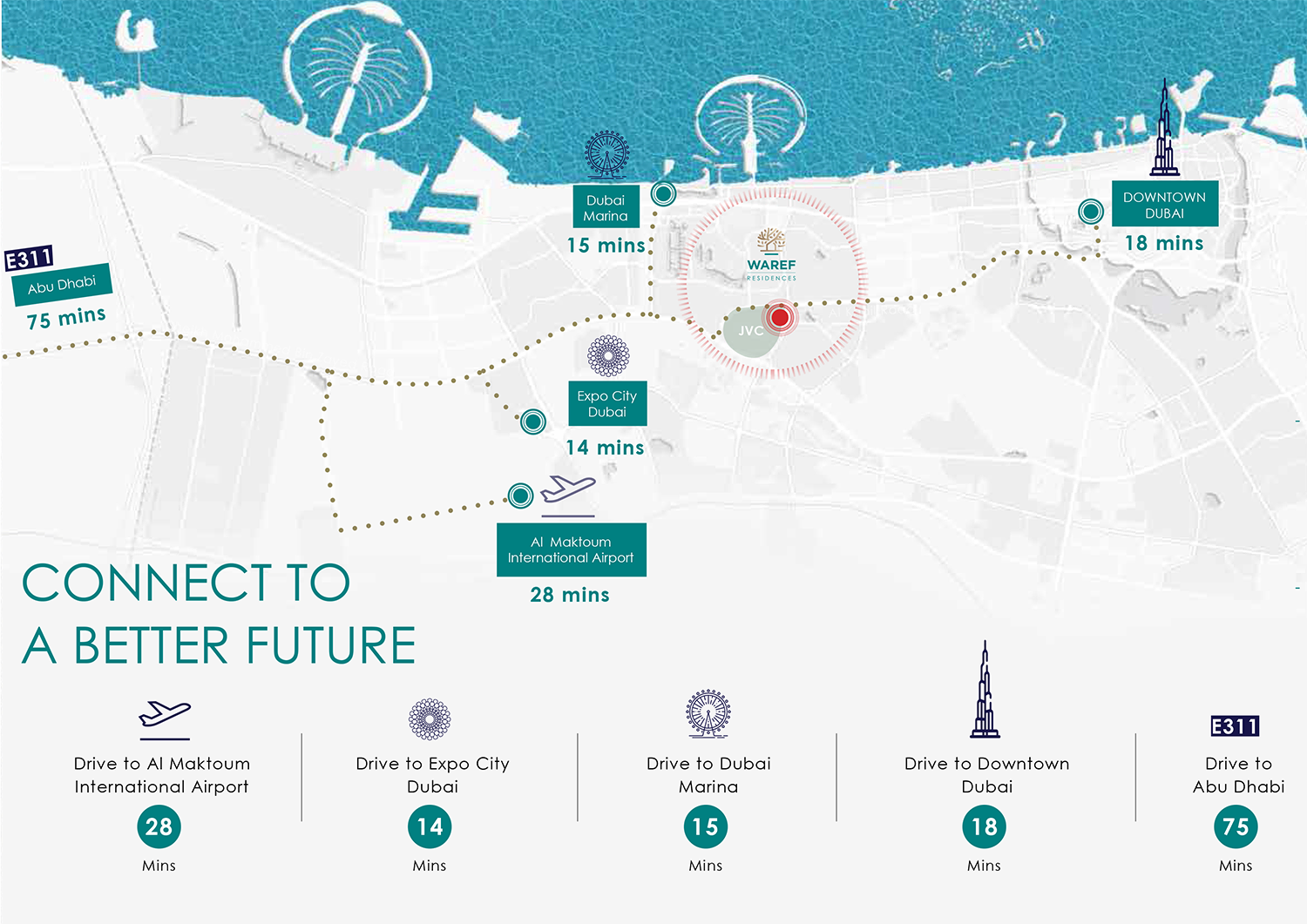 Damac Islands Dubai Location Map