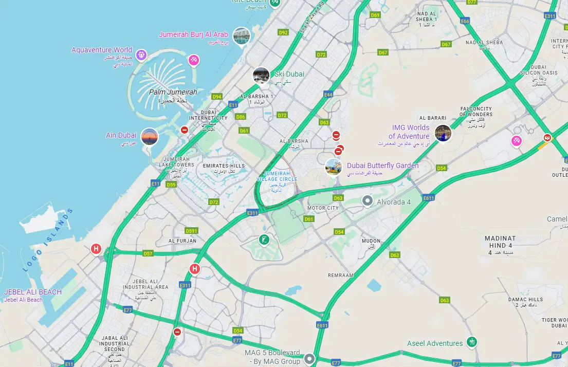 Damac Islands Dubai Location Map