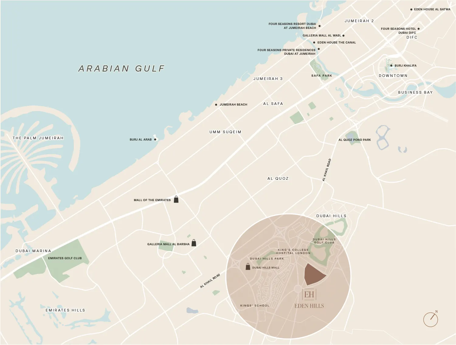 Damac Islands Dubai Location Map