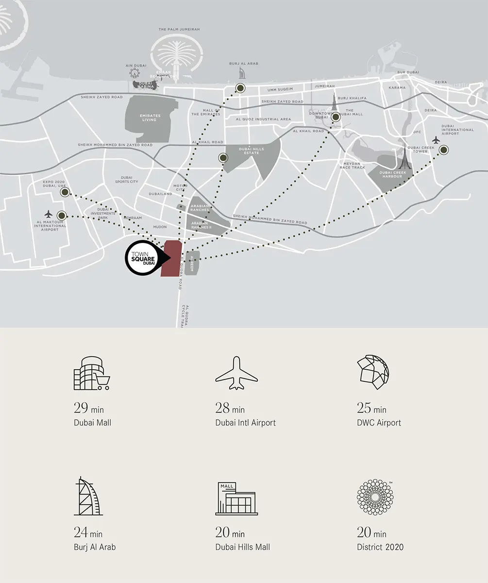 Damac Islands Dubai Location Map