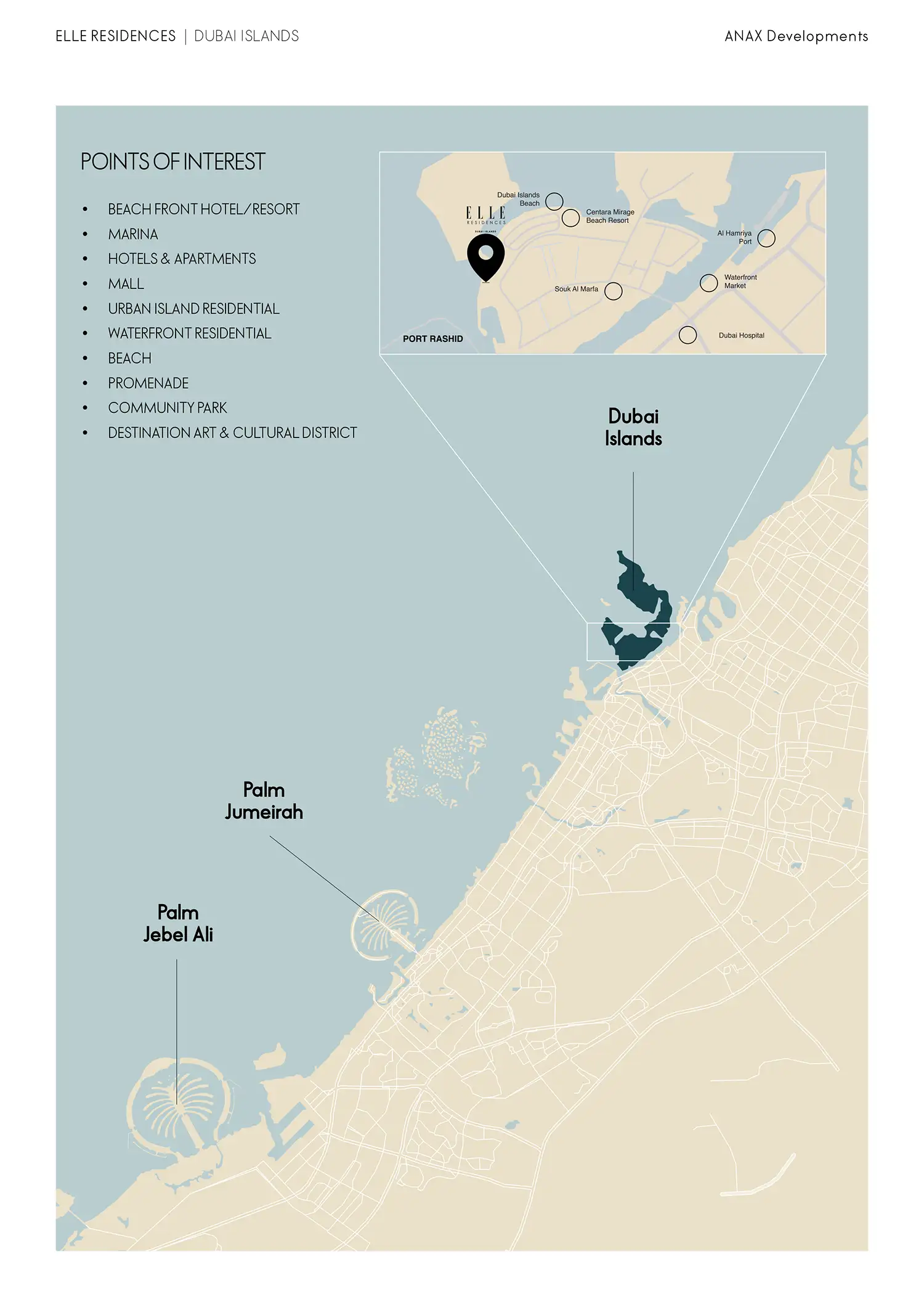 Damac Islands Dubai Location Map