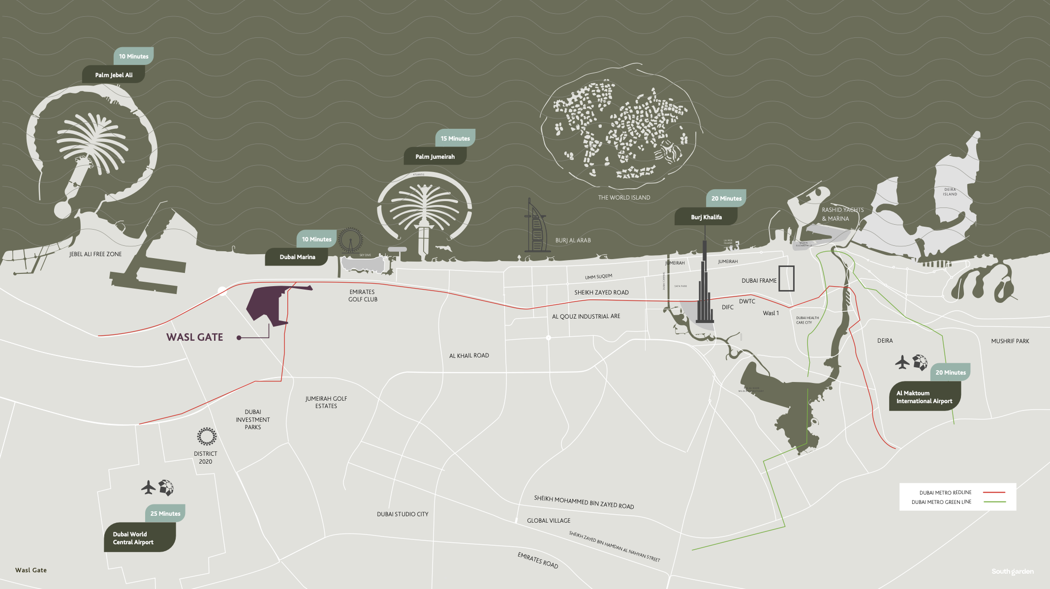 Damac Islands Dubai Location Map