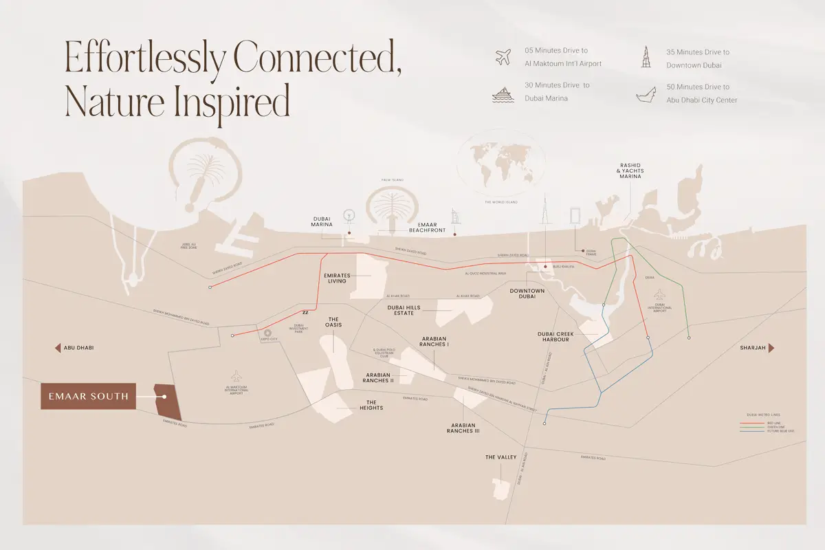 Damac Islands Dubai Location Map