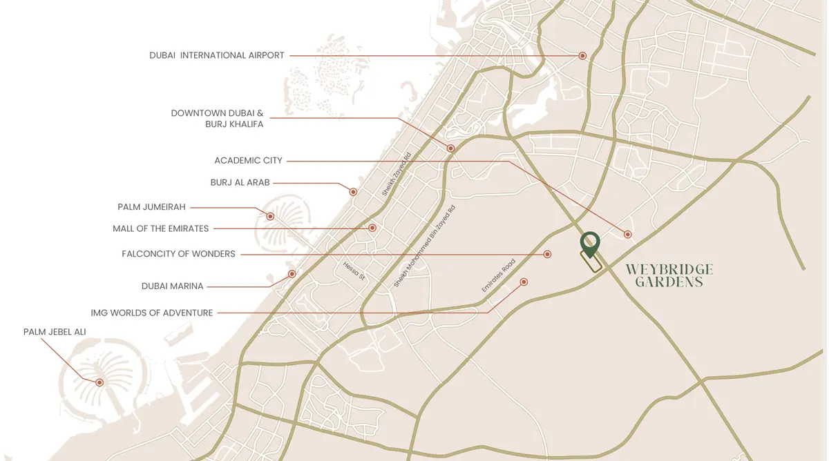 Damac Islands Dubai Location Map