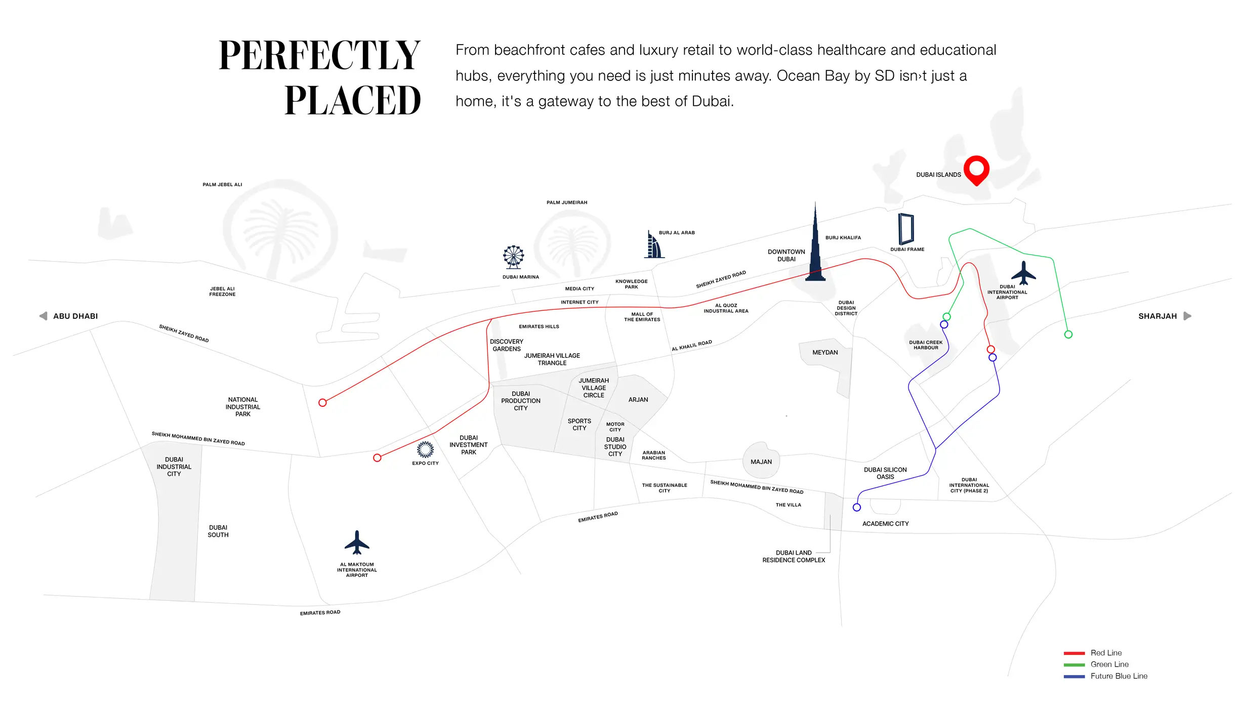 Damac Islands Dubai Location Map