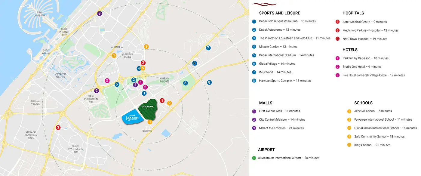 Damac Islands Dubai Location Map