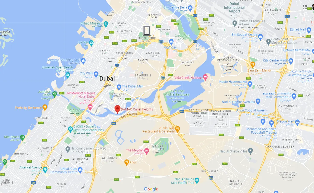 Damac Islands Dubai Location Map