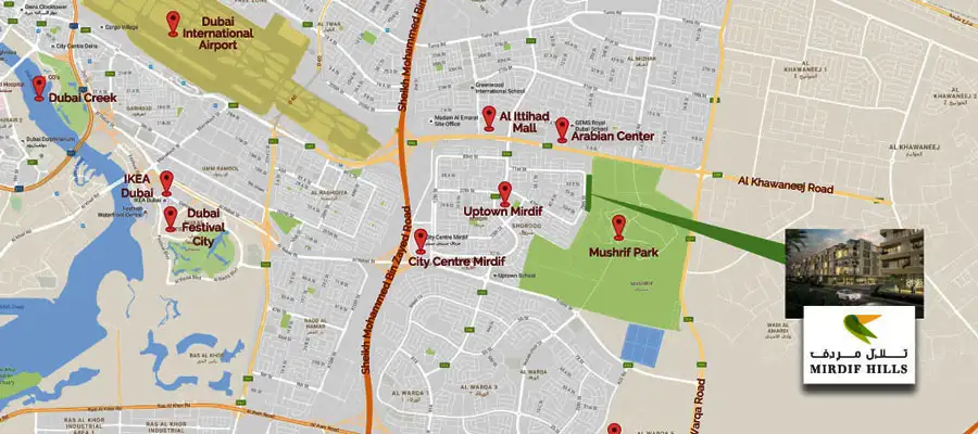 Damac Islands Dubai Location Map