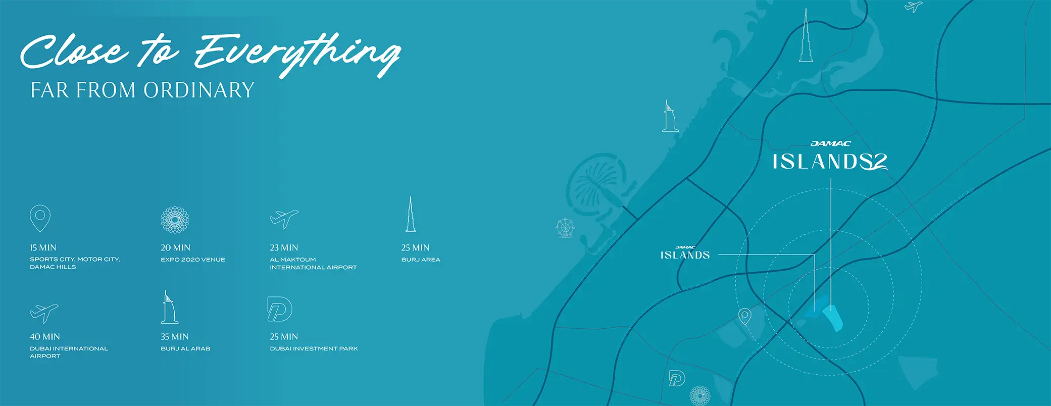 Damac Islands Dubai Location Map