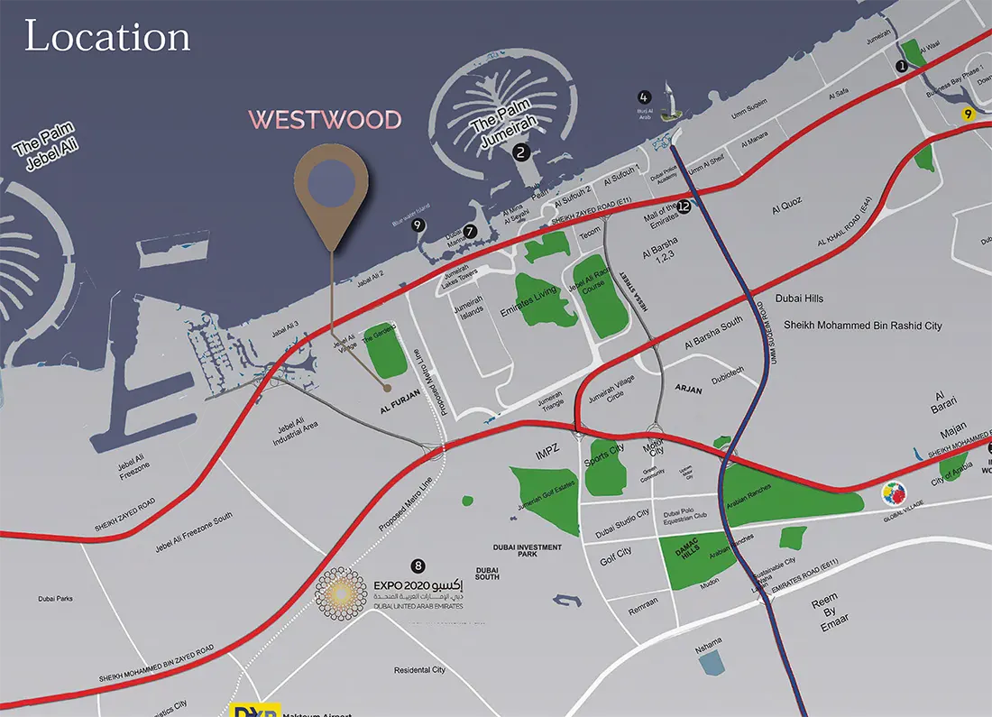 Damac Islands Dubai Location Map