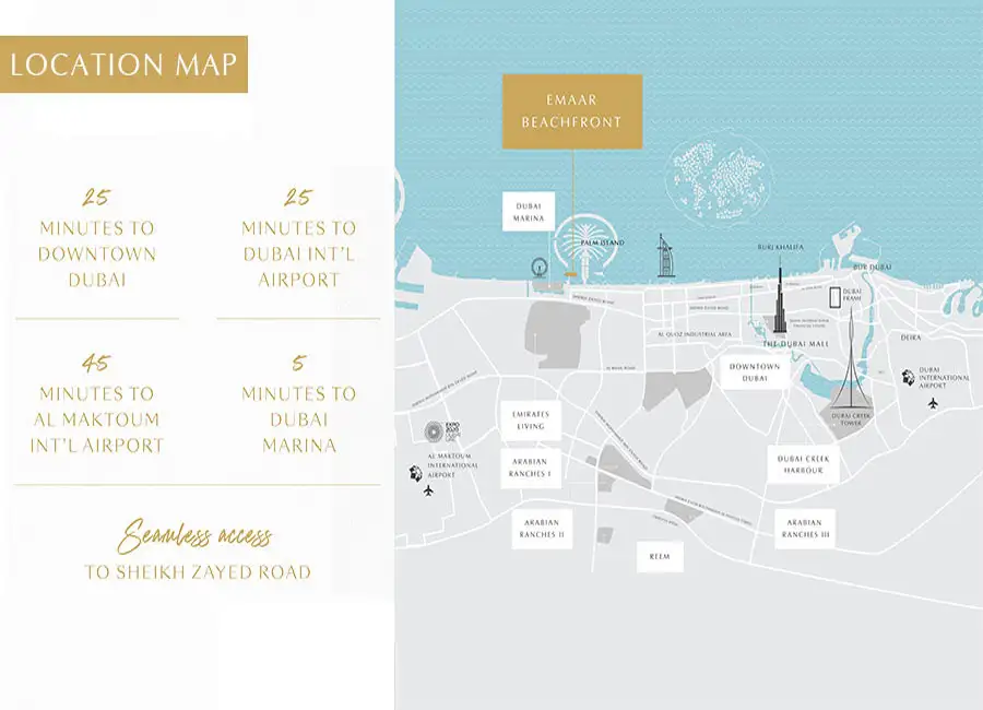 Damac Islands Dubai Location Map