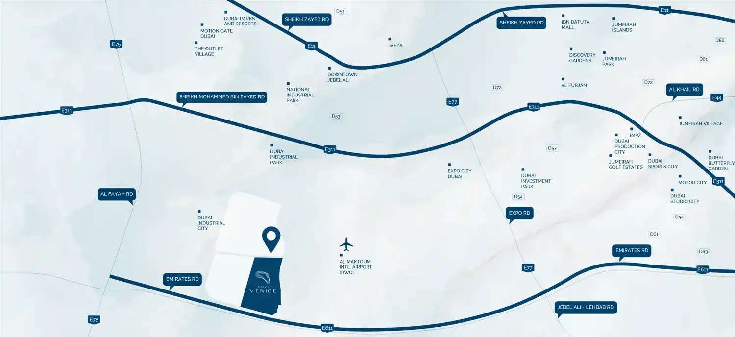 Damac Islands Dubai Location Map